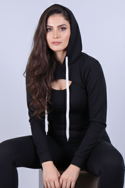 Black Cropped Top Set