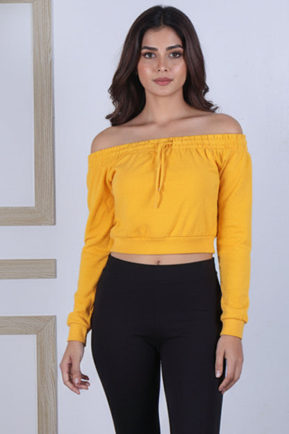 Premium Cotton Blend Drawstring Crop Top